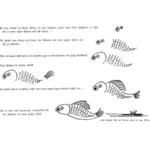 Encre de poissons dessinés vector illustration